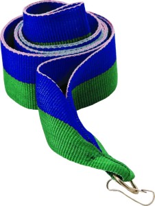 Wstążka szeroka 22 mm niebiesko-zielona V2-BL/GN