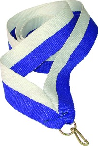 Wstążka szeroka 22 mm biało-niebieska V2-W/BL